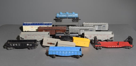 14pcs Lionel Box Cars, Hoppers, Tankers, Etc.
