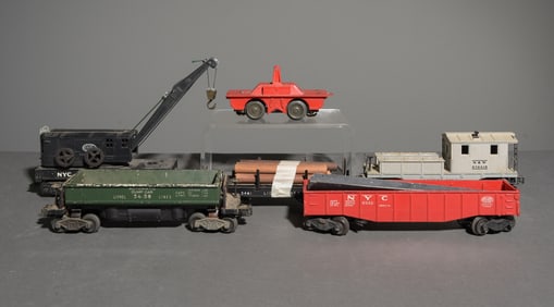 6pcs Lionel Crane Car, Hopper Cars, Etc.