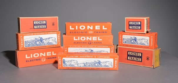 10 Lionel Hopper Cars, Tenders, Etc. in Original Boxes