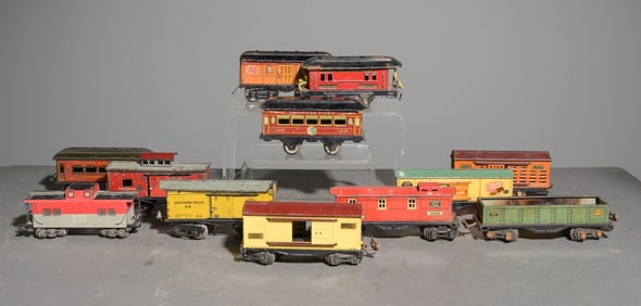 12pcs - Prewar O Gauge Rail Cars