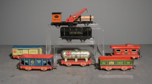 8pcs - Marx Vintage O Gauge Railcars