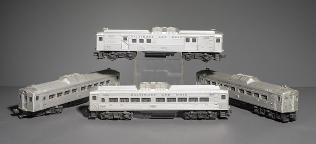Four Lionel Baltimore & Ohio Railcars