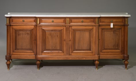 Louis XVI Style White Marble Top Sideboard #2