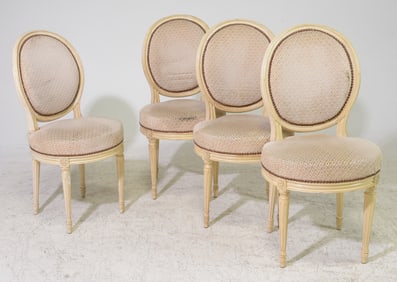 4 Louis XVI Style Balloon Back Dining Chairs