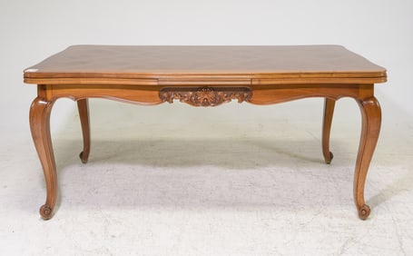 Louis XV Style Oak Draw Leaf Dining Table