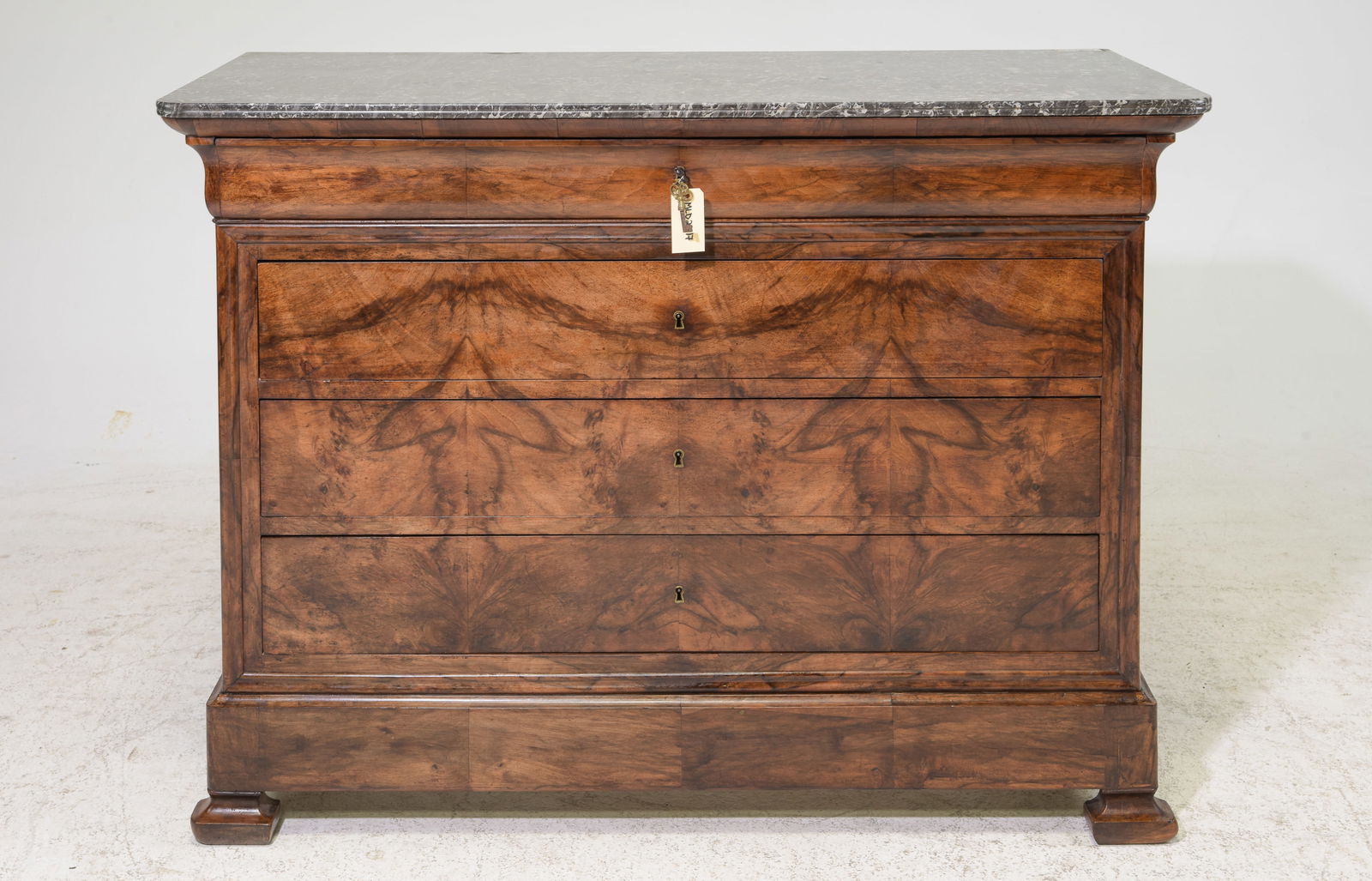 Louis Philippe Style Marble Top Walnut Chest (1 of 6)