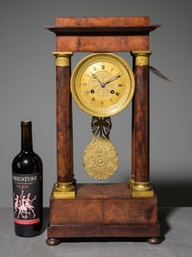 French Empire Style Mahogany Mantel Clock