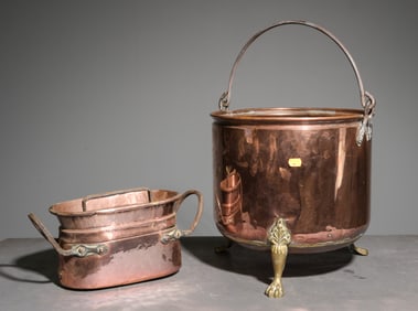 French Polished Copper Paw Foot Pot & Roaster