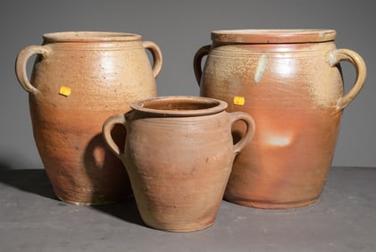 3pcs French Pottery Jugs / Pots