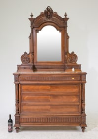 Louis XVI Style Marble Top Dressing Chest