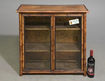 Bamboo & Rattan Petite Bookcase / Cabinet