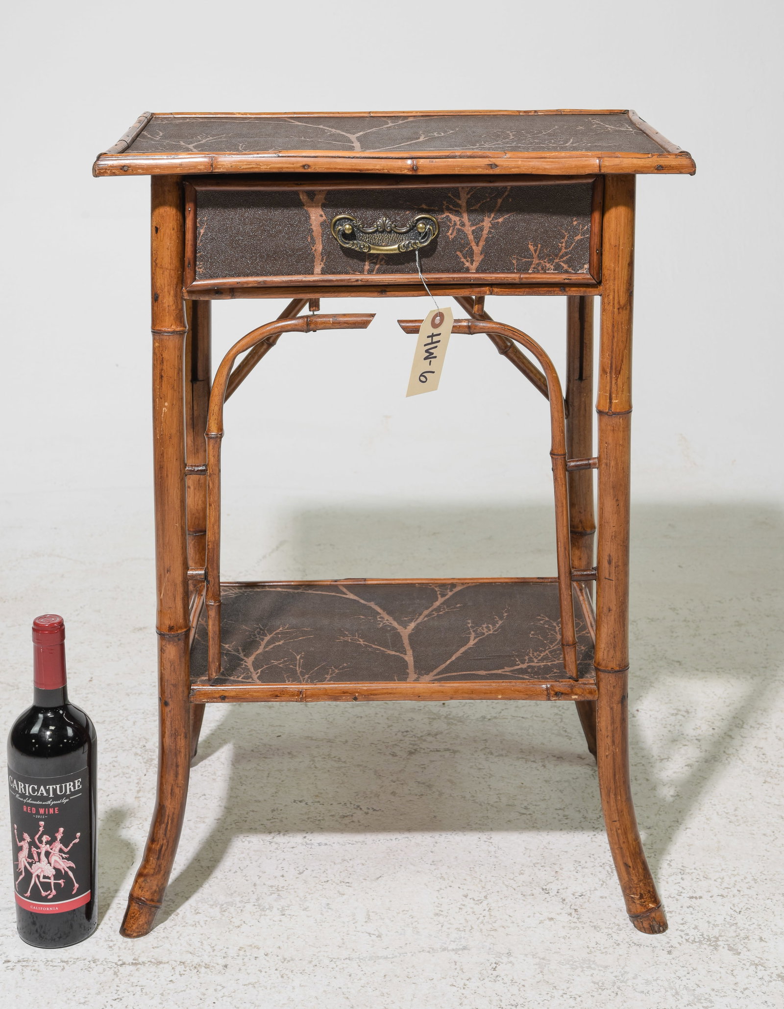 Bamboo Single Drawer Table with Branch Motif (1 of 5)