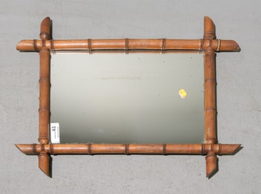 French Faux Bamboo Framed Mirror #1