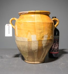 French Yellow Glazed Confit Pot #1