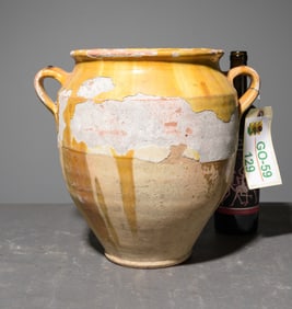 French Yellow Glazed Confit Pot #3