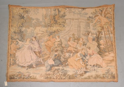 French Dancing Scene Needlepoint Tapestry