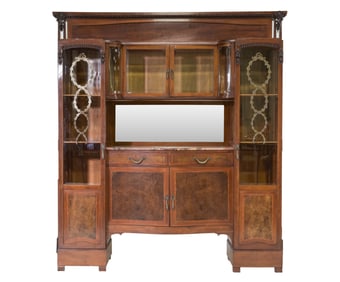 Italian Walnut Hutch / Cocktail Cabinet