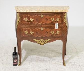 Louis XV Style Marble Top Secretary Chest