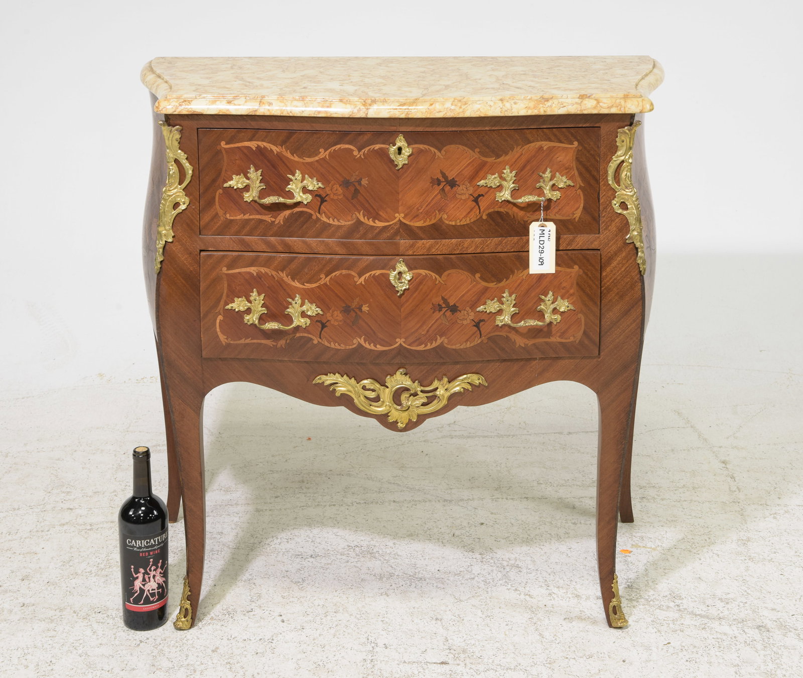 Louis XV Style Marble Top Secretary Chest (1 of 7)