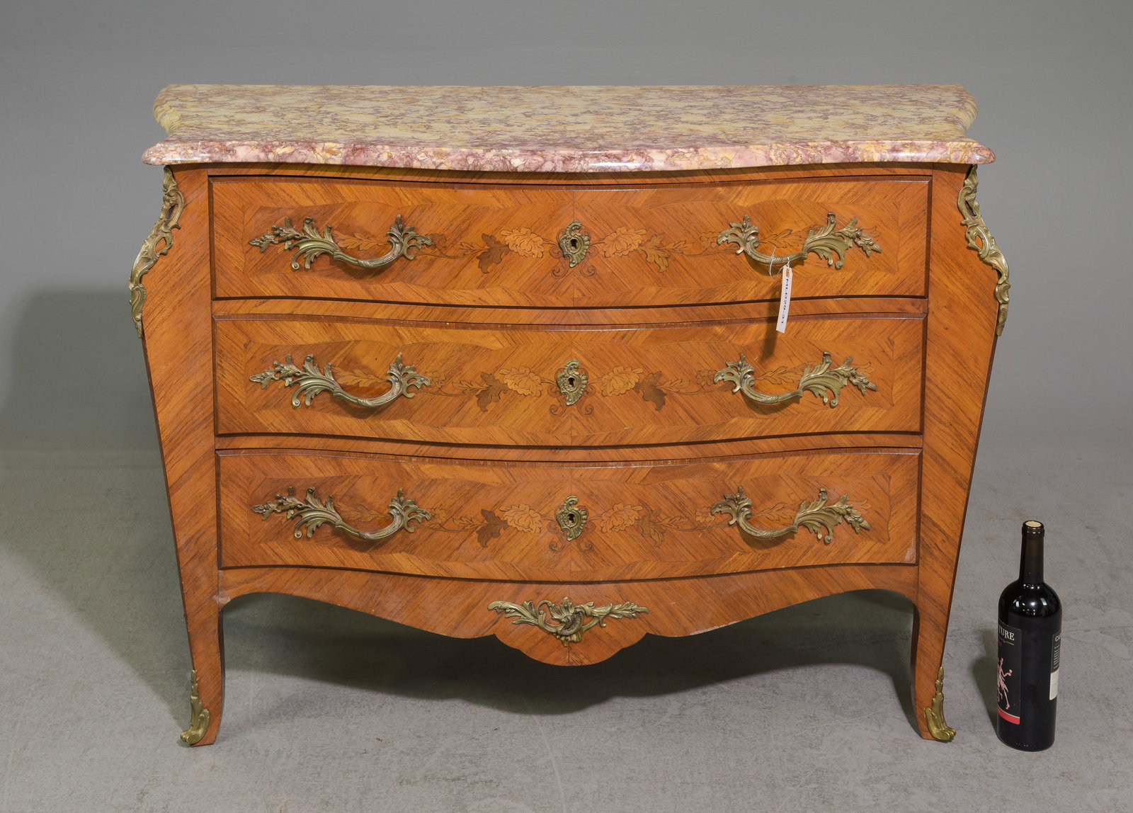Louis XV Style Marble Top Three Drawer Chest (1 of 5)
