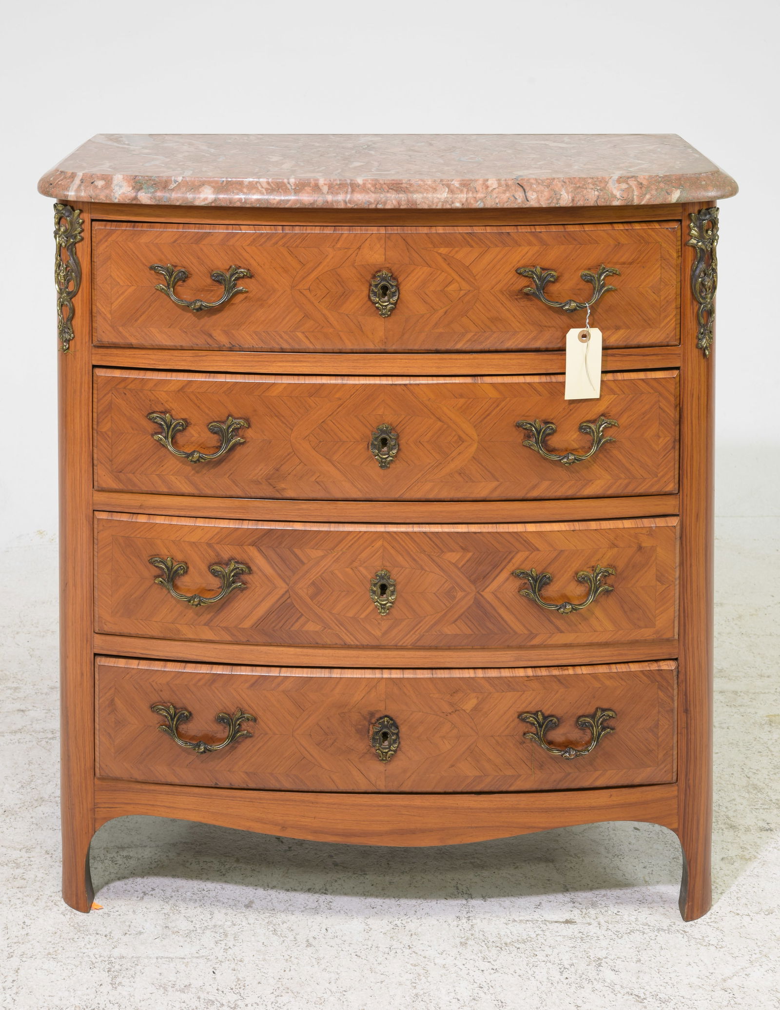 French Marble Top Four Drawer Chest / Bedside (1 of 5)