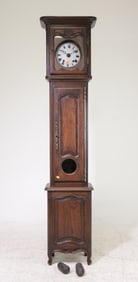 French Oak Case Grandfather Clock