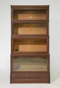 British Oak 4 Stacking Lawyers Bookcase