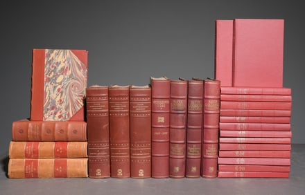26 Assorted Leather Bound European Books