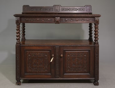 Renaissance Style Oak Barley Twist Buffet