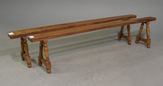French Oak Pair of Farmhouse Benches