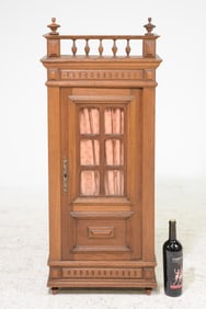 Henri II Style Petite Oak Side Cabinet