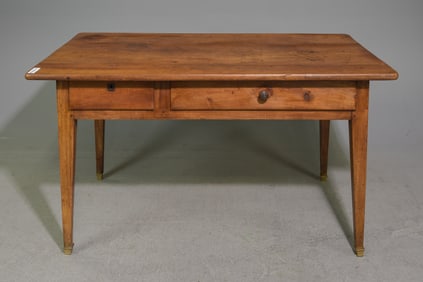 French Rustic Table with Two Drawers