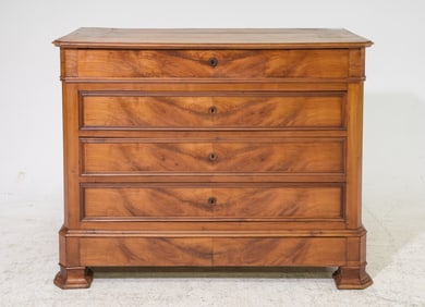 French Five Drawer Walnut Chest