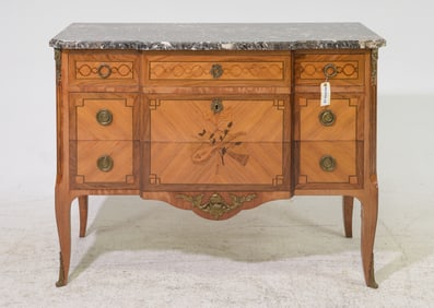 Louis XV Style Marble Top Chest