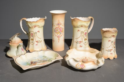 7pcs English Devon-Ware Stone on Trent China