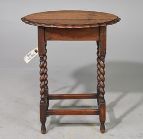 British Oak Barley Twist Oval Occasional Table #1