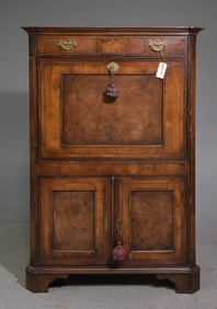 English Walnut Secretary Abattant