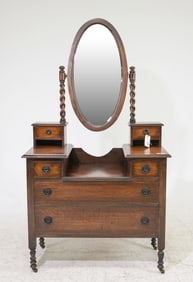 English Oak Barley Twist Dressing Chest