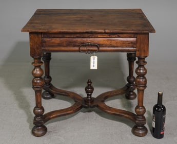 Small Louis XIII Style Side Table With Drawer