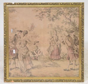 English Gold Framed Needlepoint Tapestry