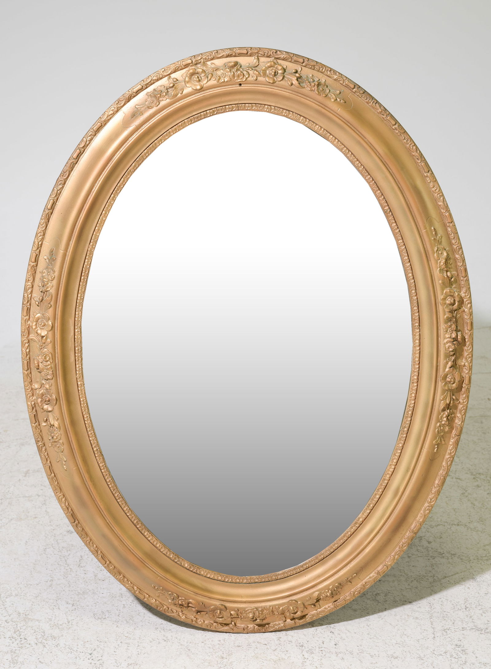 French Gold Framed Oval Mirror (1 of 3)