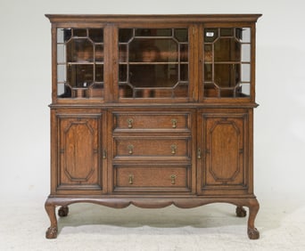 English Oak Ball & Claw Foot Cupboard