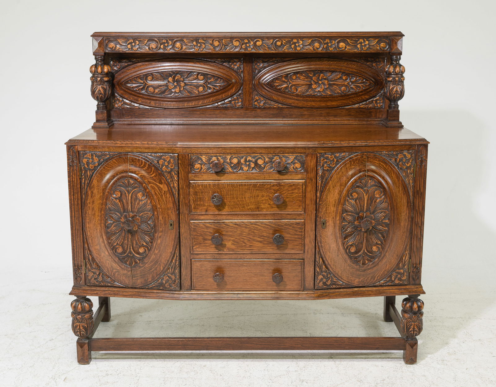 English Carved Oak Sideboard (1 of 8)