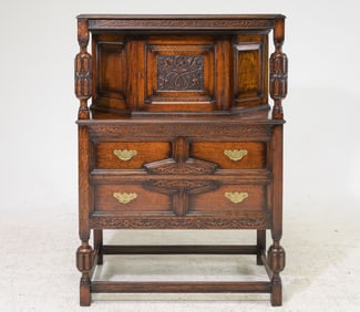 Tudor Style Petite Oak Court Cupboard