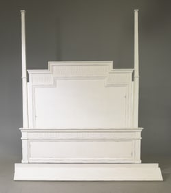 Empire Style White Painted Bed with Rails