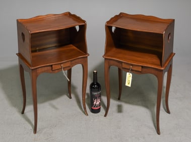Louis XV Style Pair of Walnut Nightstands