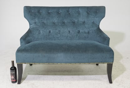 French Button Tufted Back Settee / Hall Bench