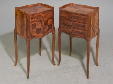 French Louis XV Style Walnut Chests / Nightstands