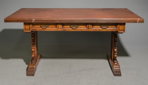 Spanish Renaissance Style Walnut Library Table