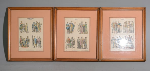 Three French Framed Engravings / Lithographs